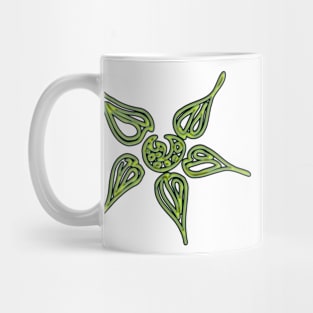 Green Flower Neon Ornament Mug